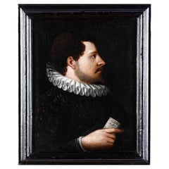Flemish School of the 17th Century "Portrait of a Nobleman with a Letter"