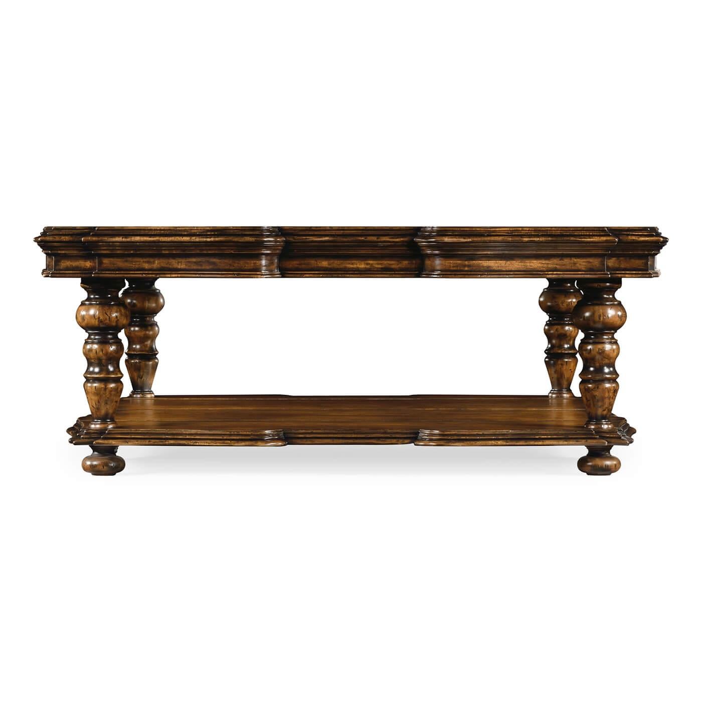 French Provincial Flemish Square Coffee Table