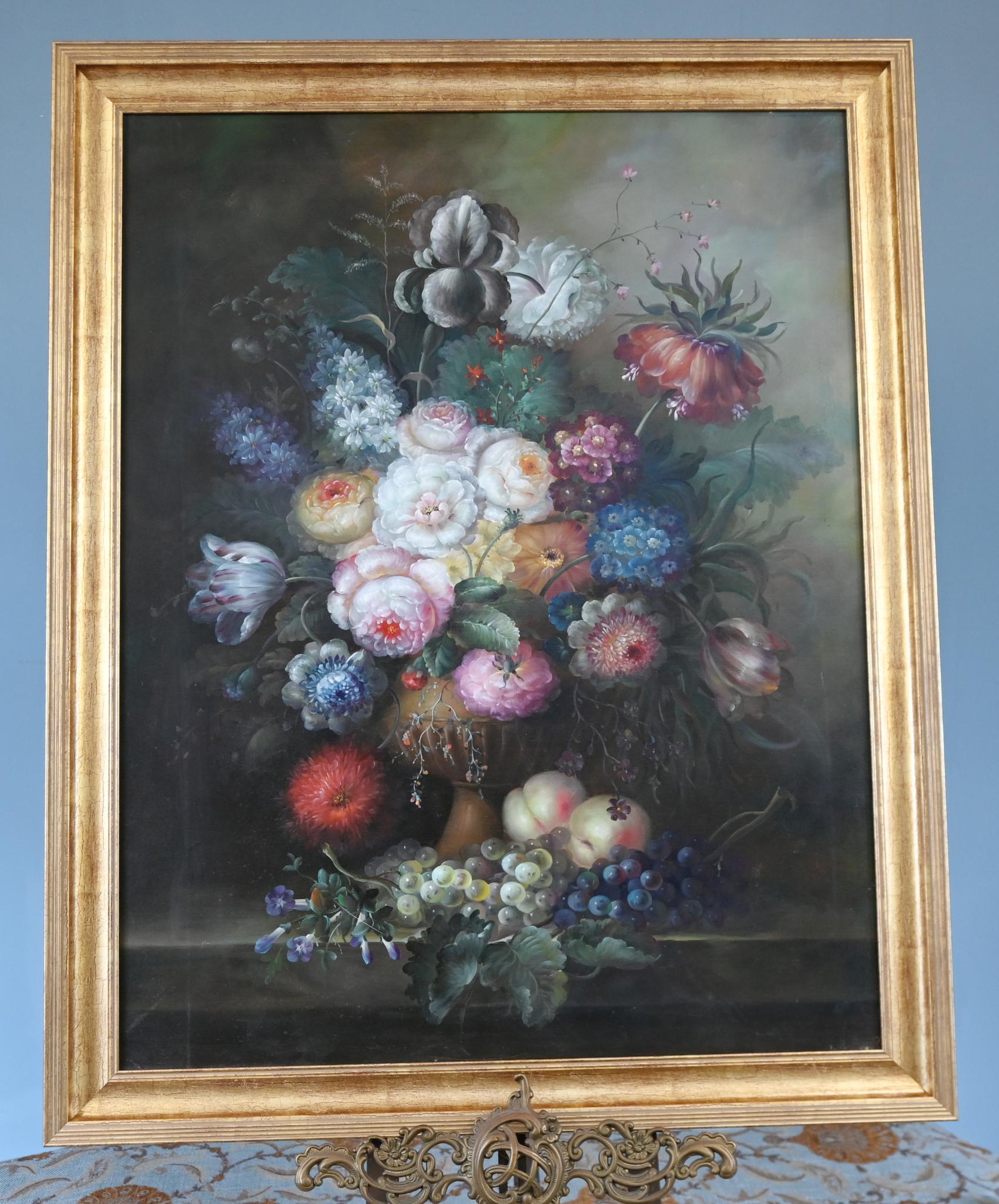 Flämisches Stillleben Ölgemälde Florales Stillleben im Angebot 5