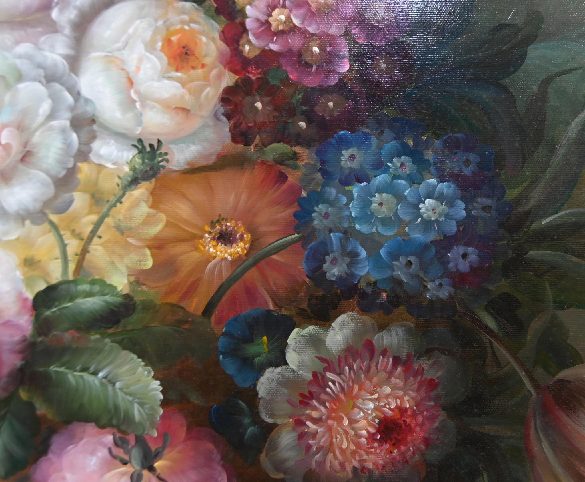 Flämisches Stillleben Ölgemälde Florales Stillleben im Angebot 3