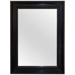 Flemish Style Ebonized Ripple Frame Mirror