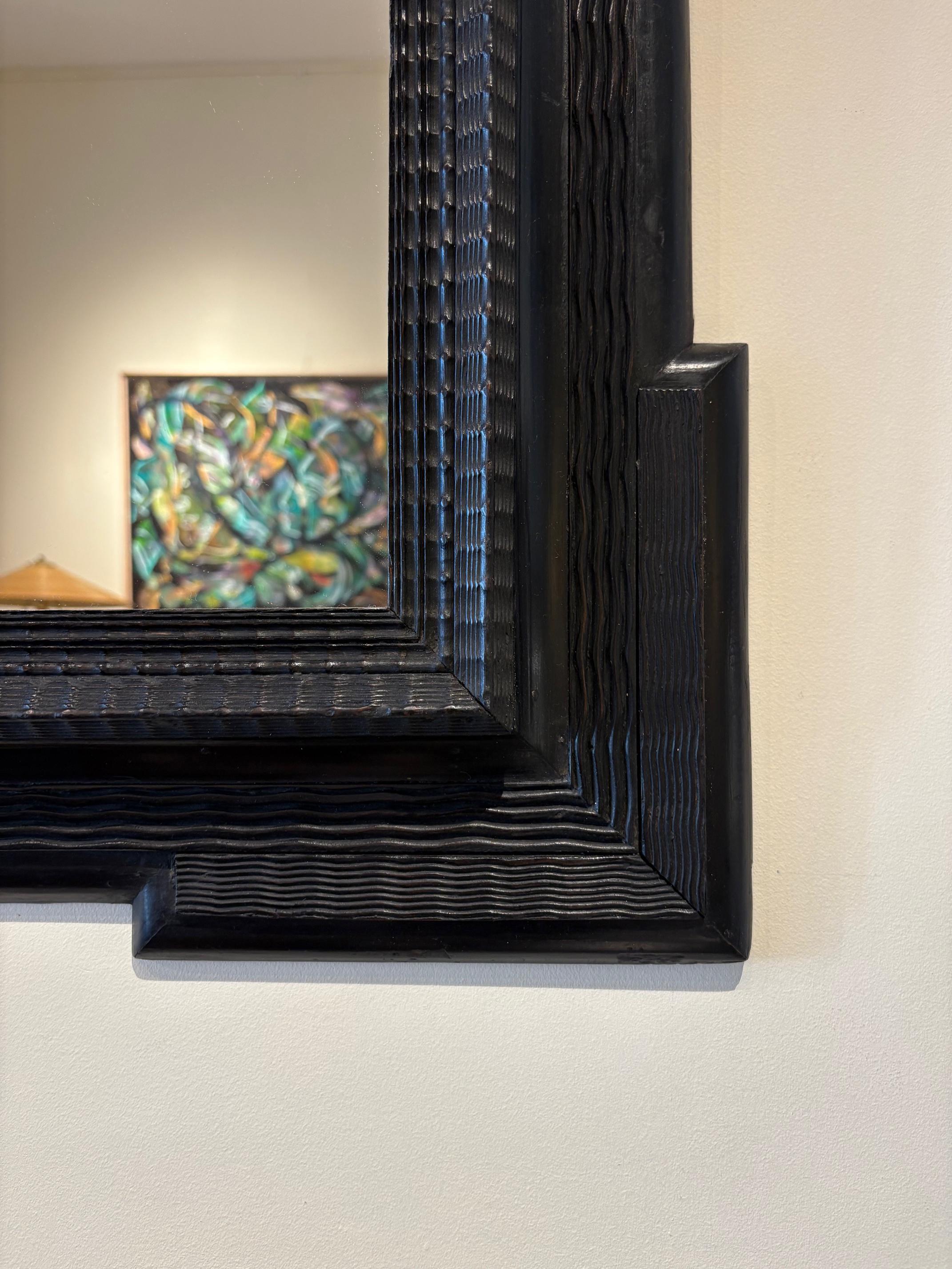Flemish Style Ripple Frame Mirror In Good Condition For Sale In London, GB