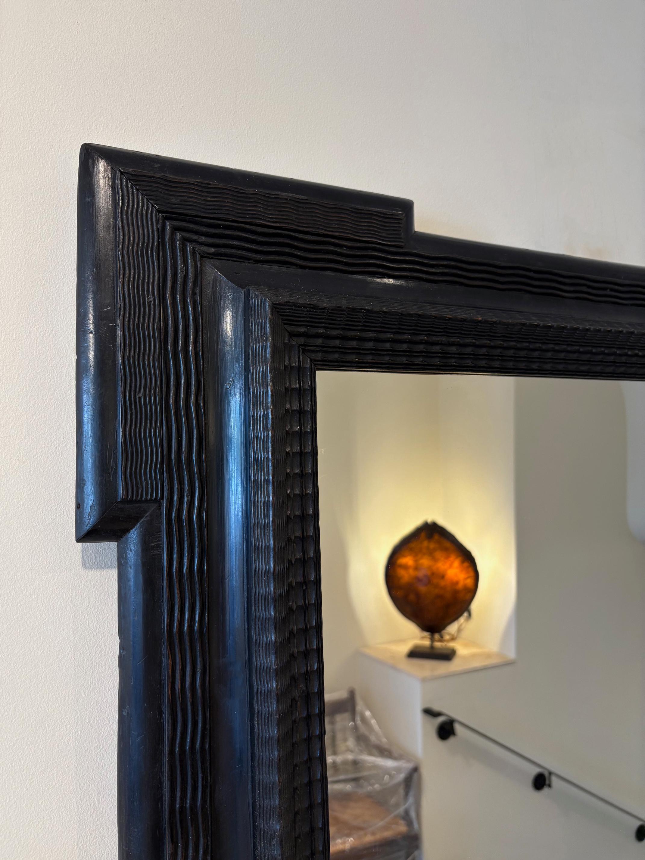 Early 20th Century Flemish Style Ripple Frame Mirror For Sale