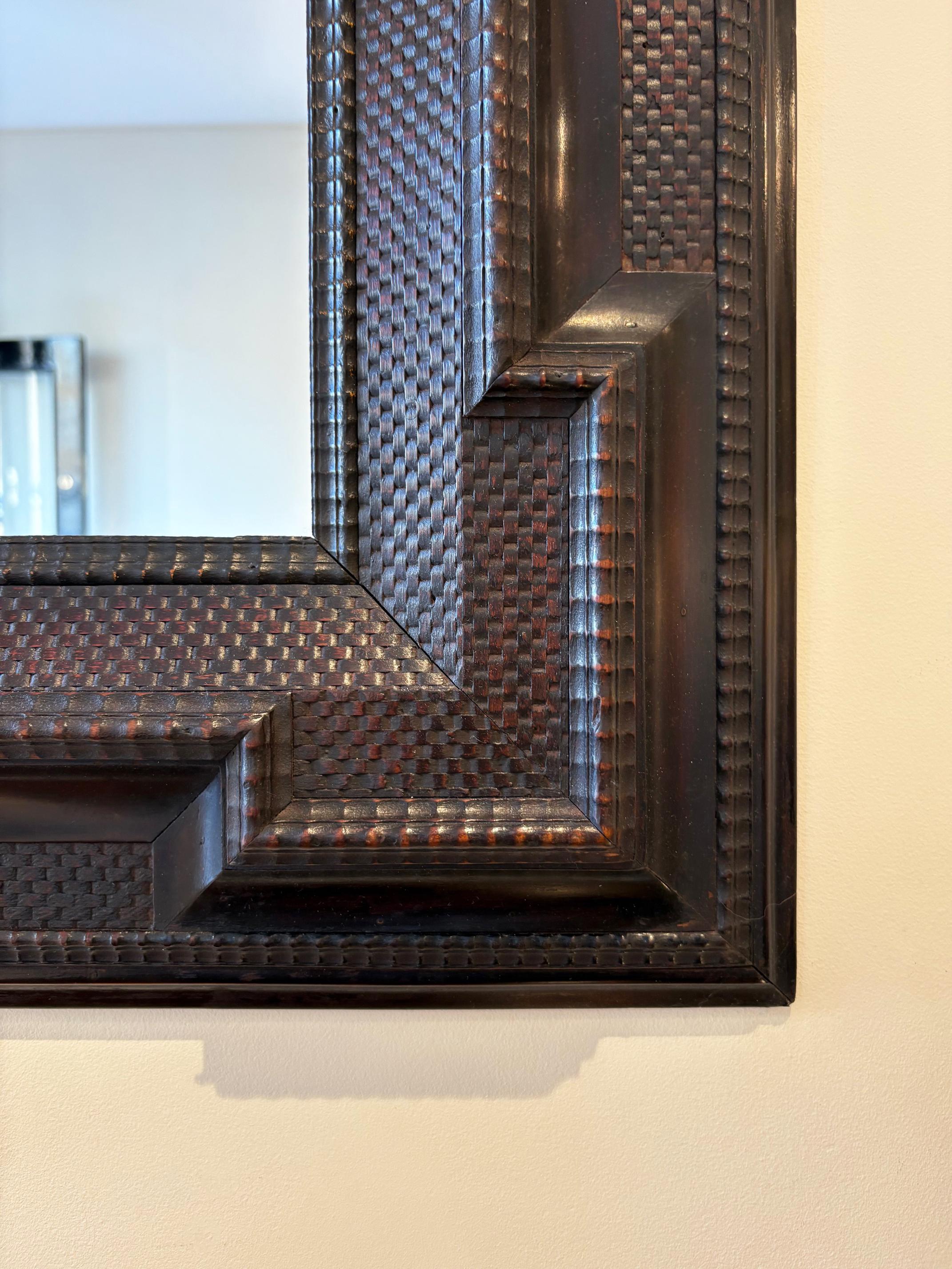 Early 20th Century Flemish Style Ripple Frame Mirror For Sale