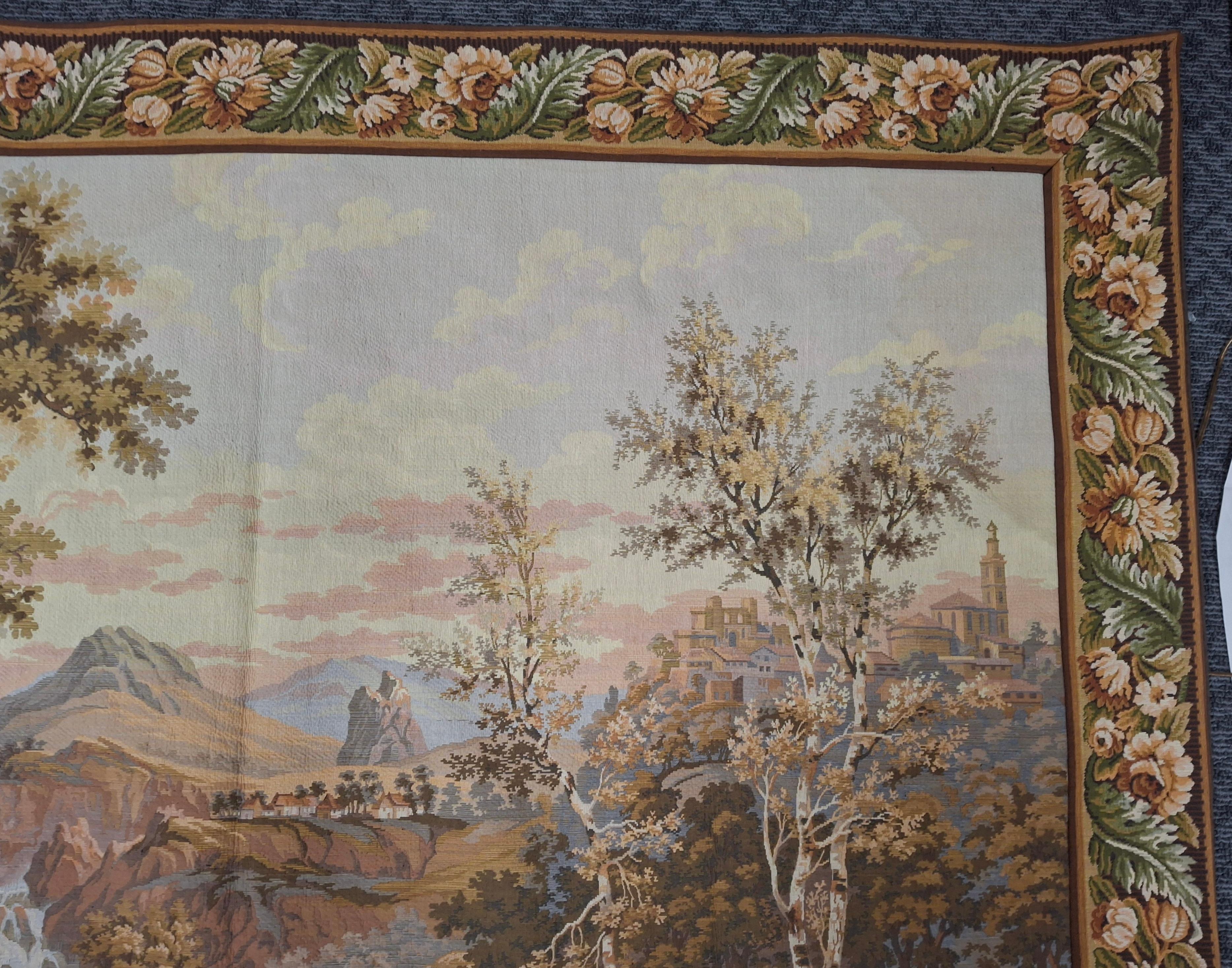 Flämischer Hirte in einer bukolischen Landschaft Wandteppich (amerikanisch) im Angebot