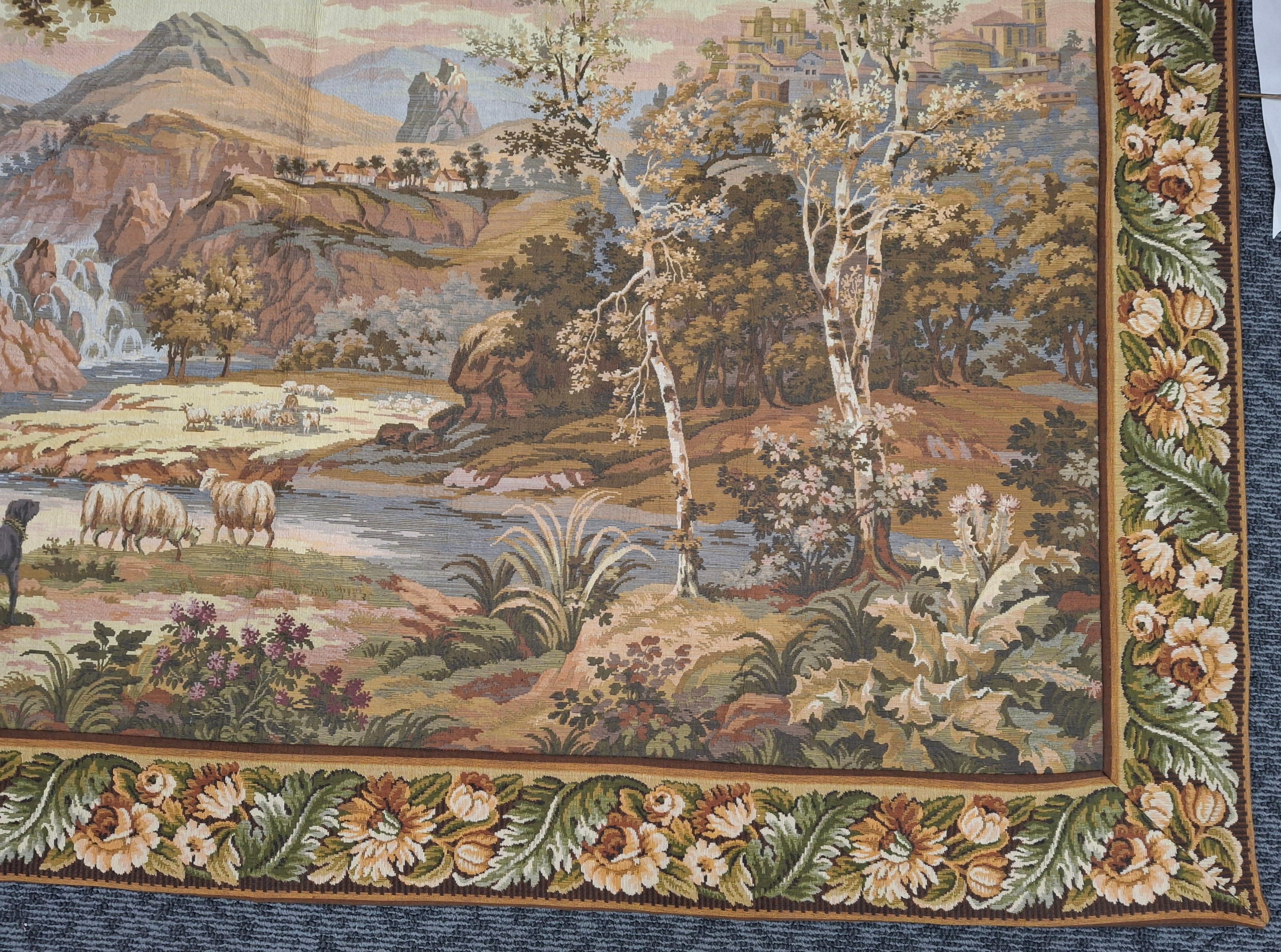 Flämischer Hirte in einer bukolischen Landschaft Wandteppich (Sonstiges) im Angebot