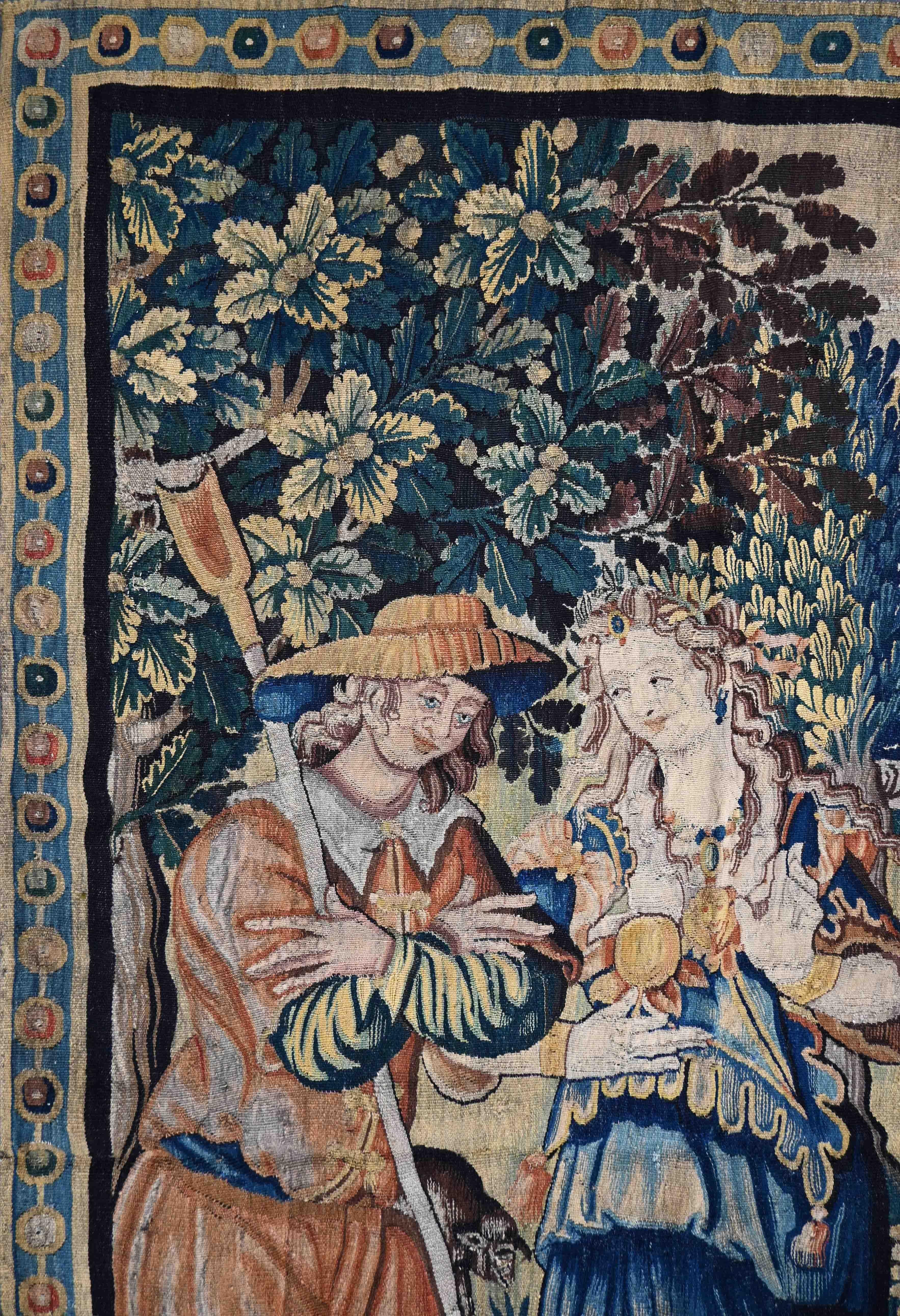 Tapisserie flamande du XVIIe siècle - Le jugement de Pâris - n° 1618 Excellent état - En vente à Paris, FR