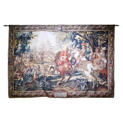 Flemish Tapestry Niederlage der Spanier in der Nähe von Brügge Antique 10Ft Needlepoint