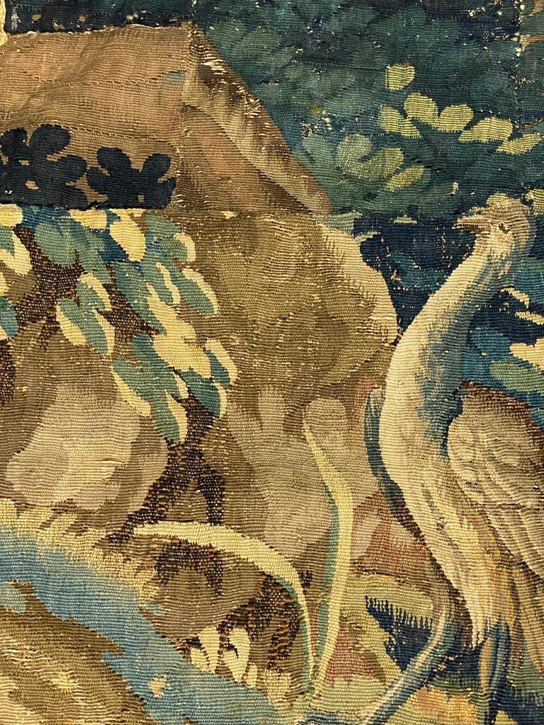 Wool Flemish Tapestry Fragment For Sale
