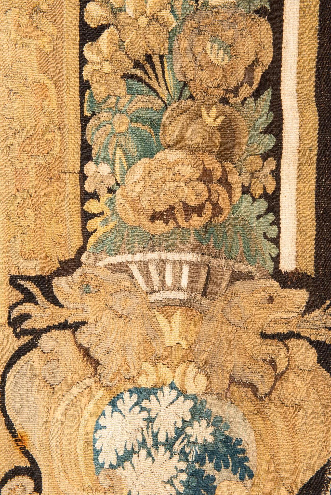 17th Century Flemish Tapestry Fragment For Sale