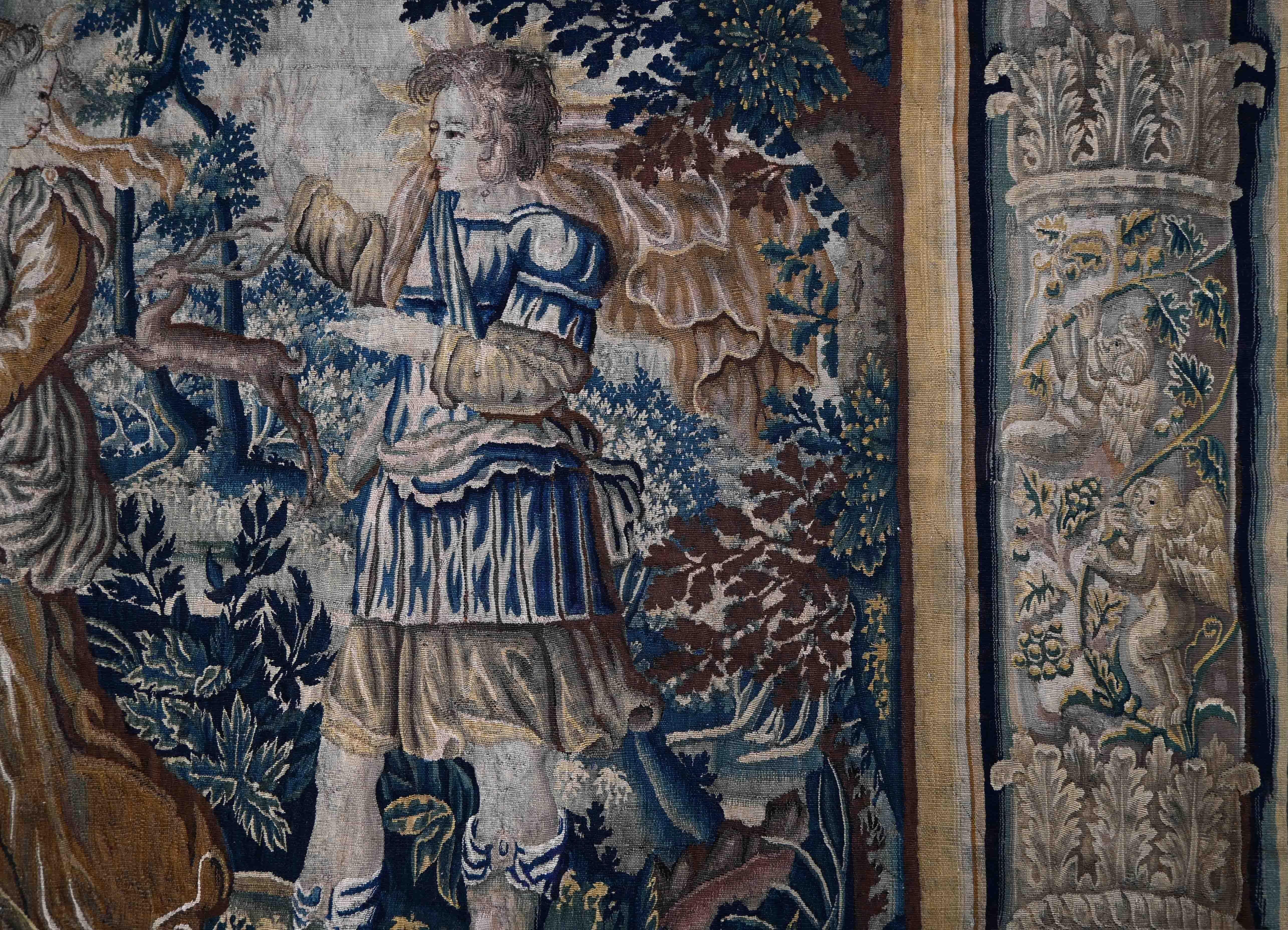 Flemish Tapestry - Mitte des 17. Jahrhunderts - Geschichte der Hohen Götter - N° 1354 (Wolle) im Angebot
