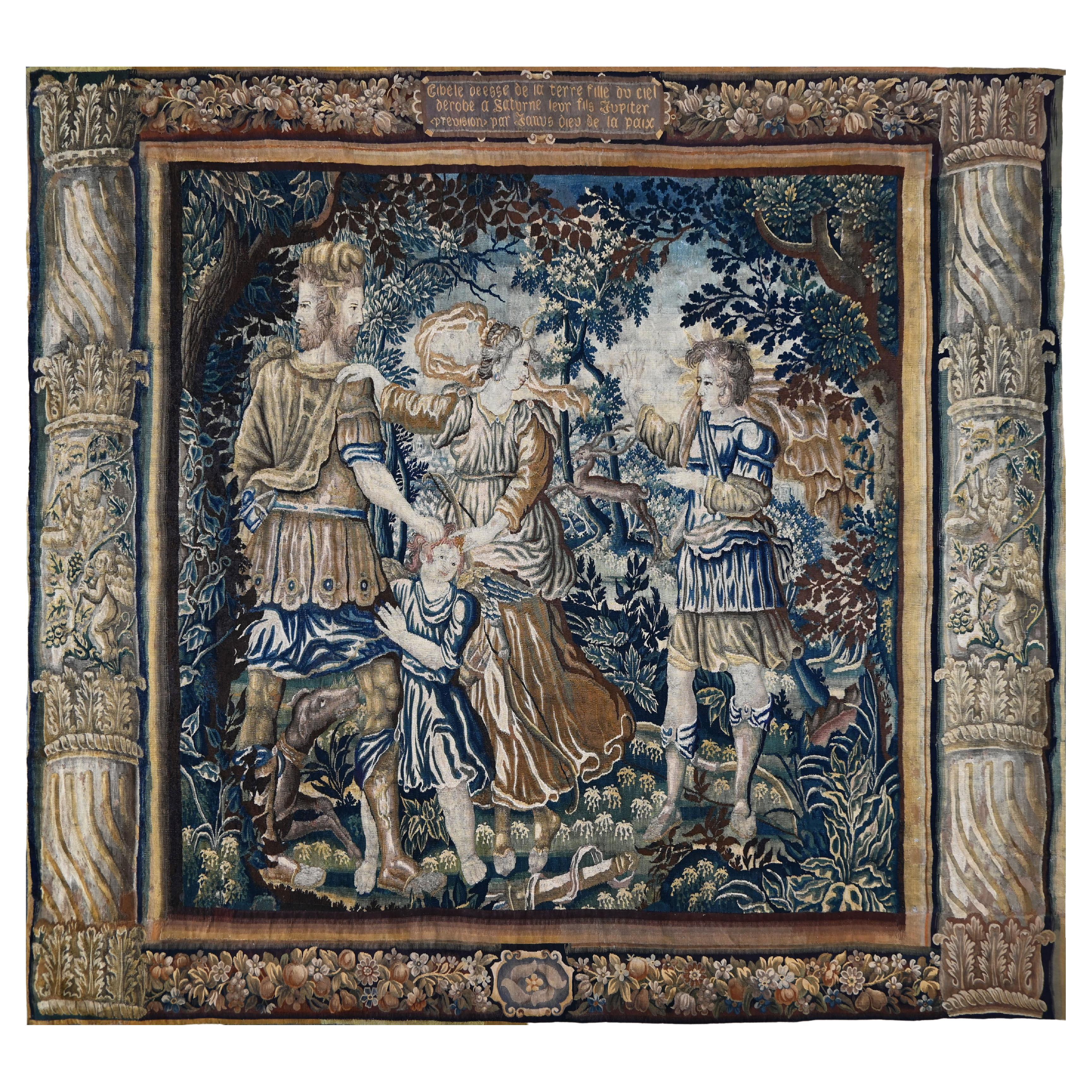 Flemish Tapestry - Mitte des 17. Jahrhunderts - Geschichte der Hohen Götter - N° 1354 im Angebot