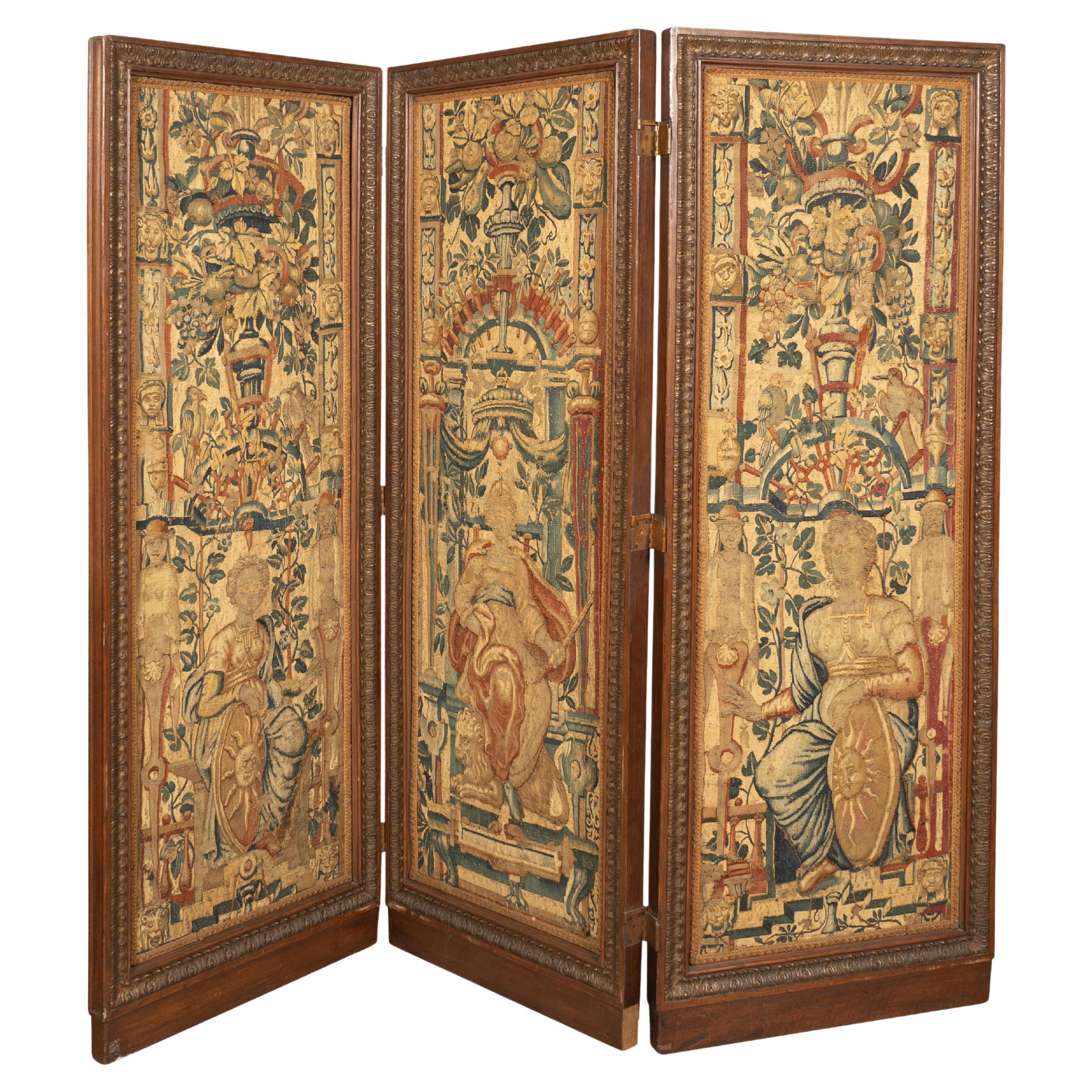 Flemish Tapestry Three Panel Screen