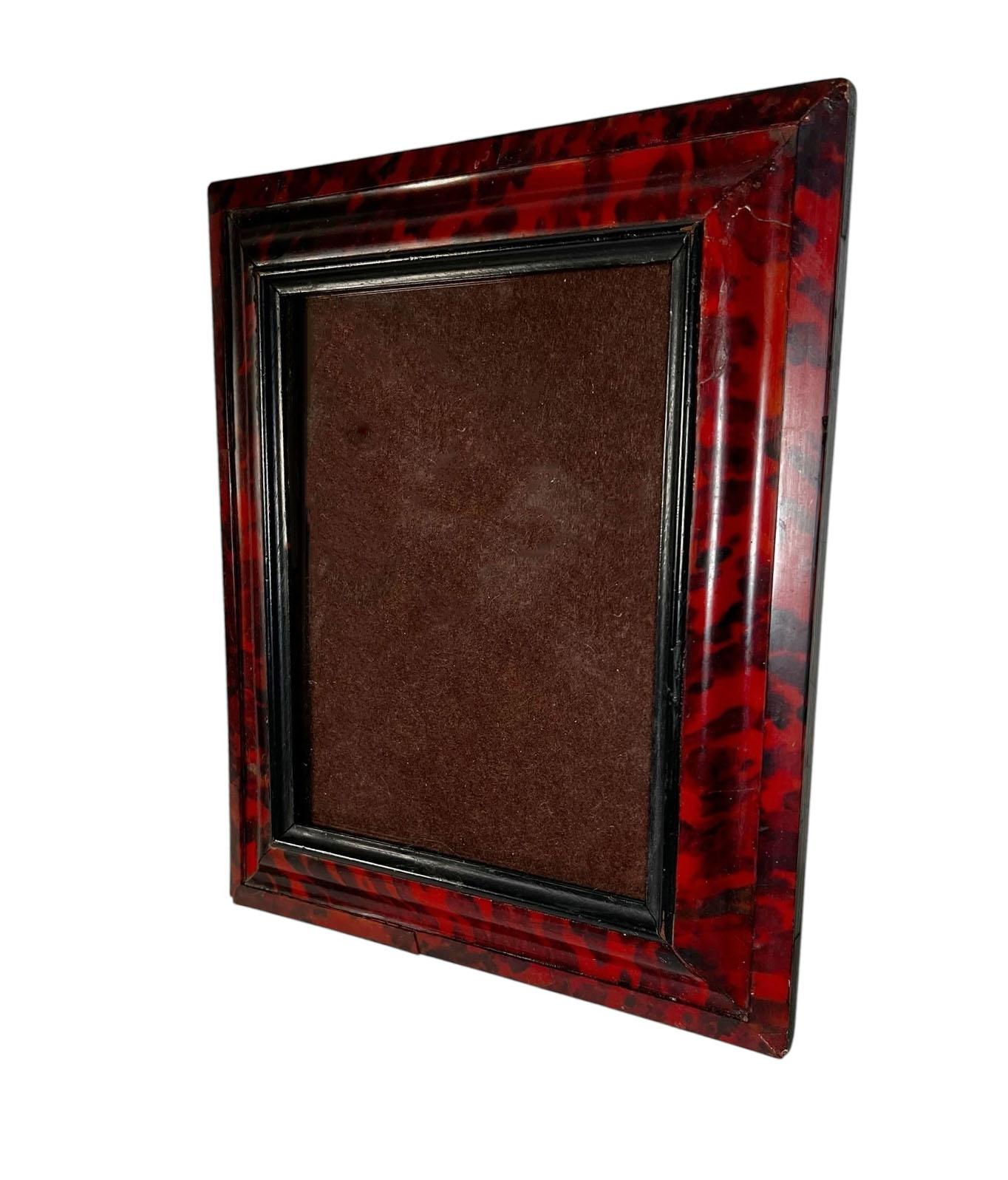 Finnish Flemish Tortoiseshell Frame with Red and Black Marbling For Sale