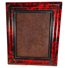 Antique Flemish Tortoiseshell Frame with Red and Black Marbling