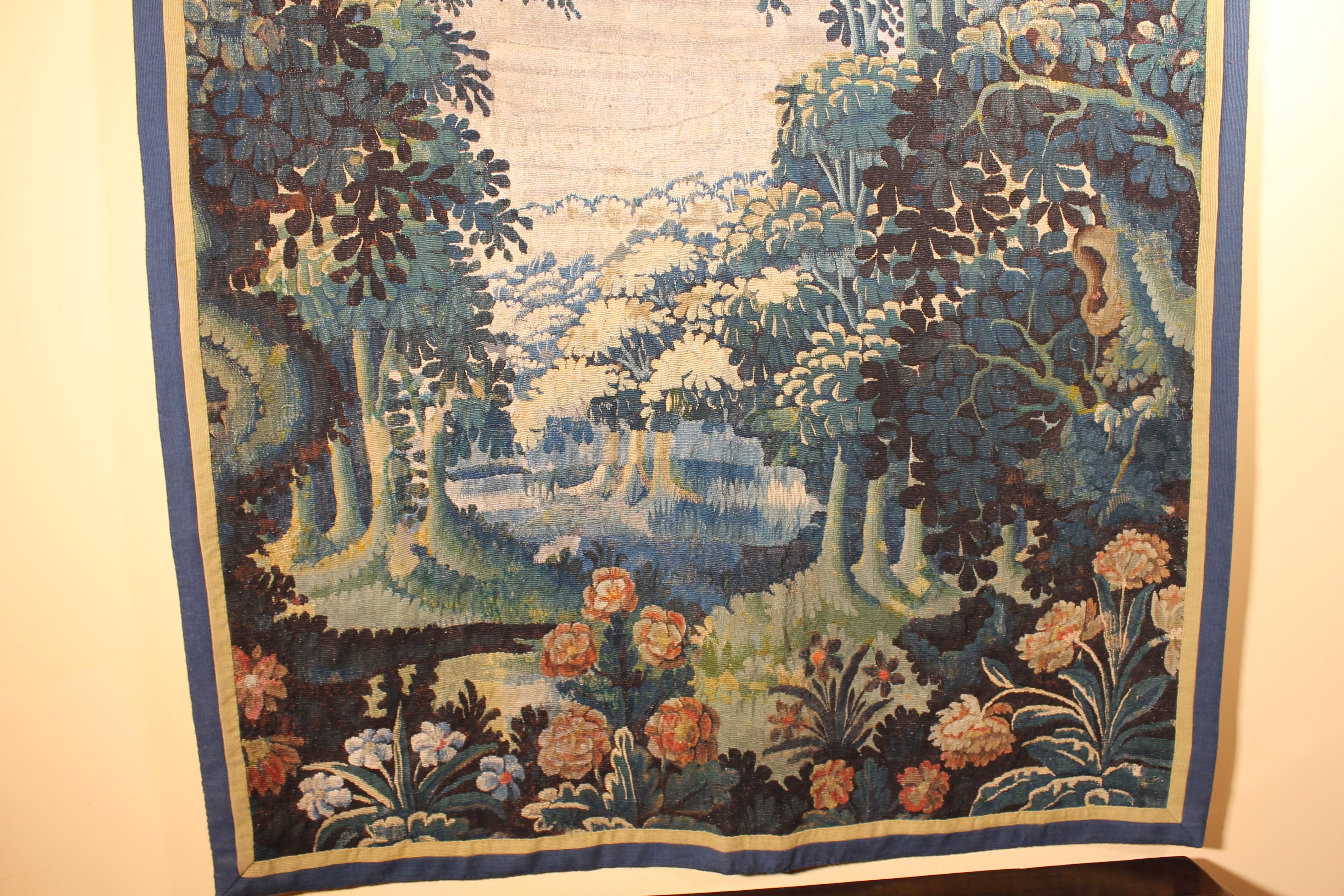 Large Flemish Verdure Tapestry from Audenarde panel dating circa 1680 

This fine tapistry depicting a beautiful verdure scene with fine and beautiful colors. Interesting use of perspective in this tapestry 

The composition and the fresh