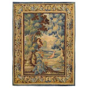 Flemish Verdure Landscape Tapestry, with Exotic Birds in a Lush Setting ...