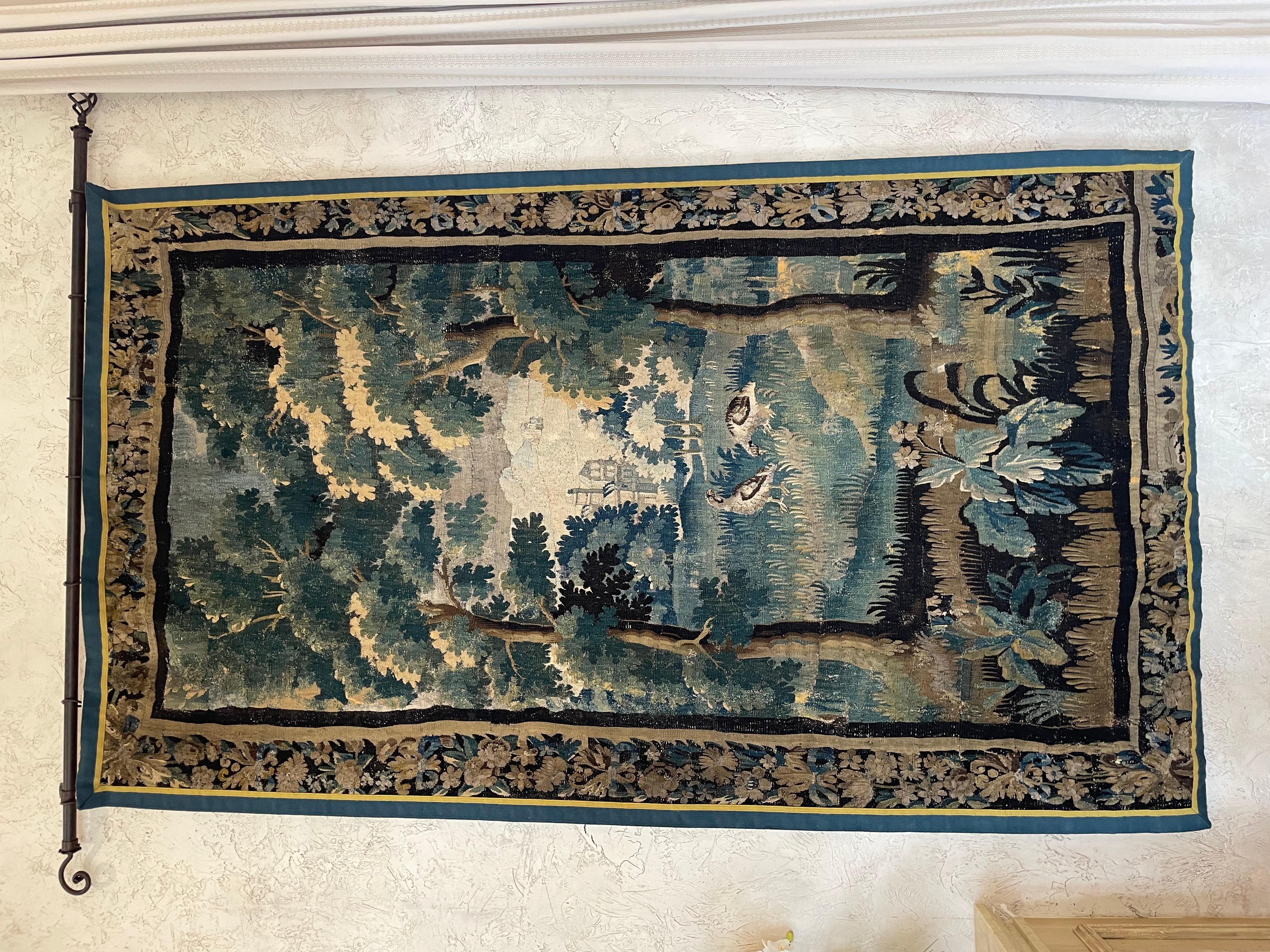 18th Century and Earlier Flemish Verdure Tapestry, 18th Century