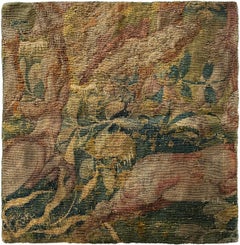 Flemish Verdure Tapestry Fragment 46cm×48 cm Abstract Animal Scene 2×2 c.1790