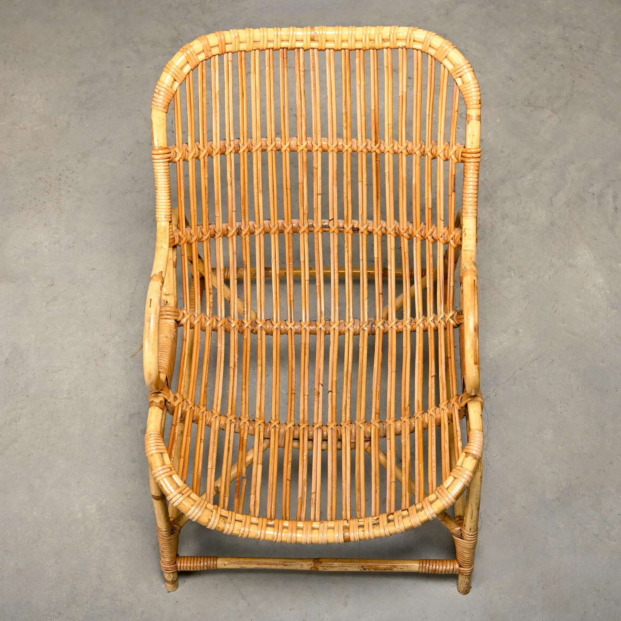 Silla de bambú y caña Flemming Lassen, E.V.A. Nissen & Co., década de 1940 en venta 3