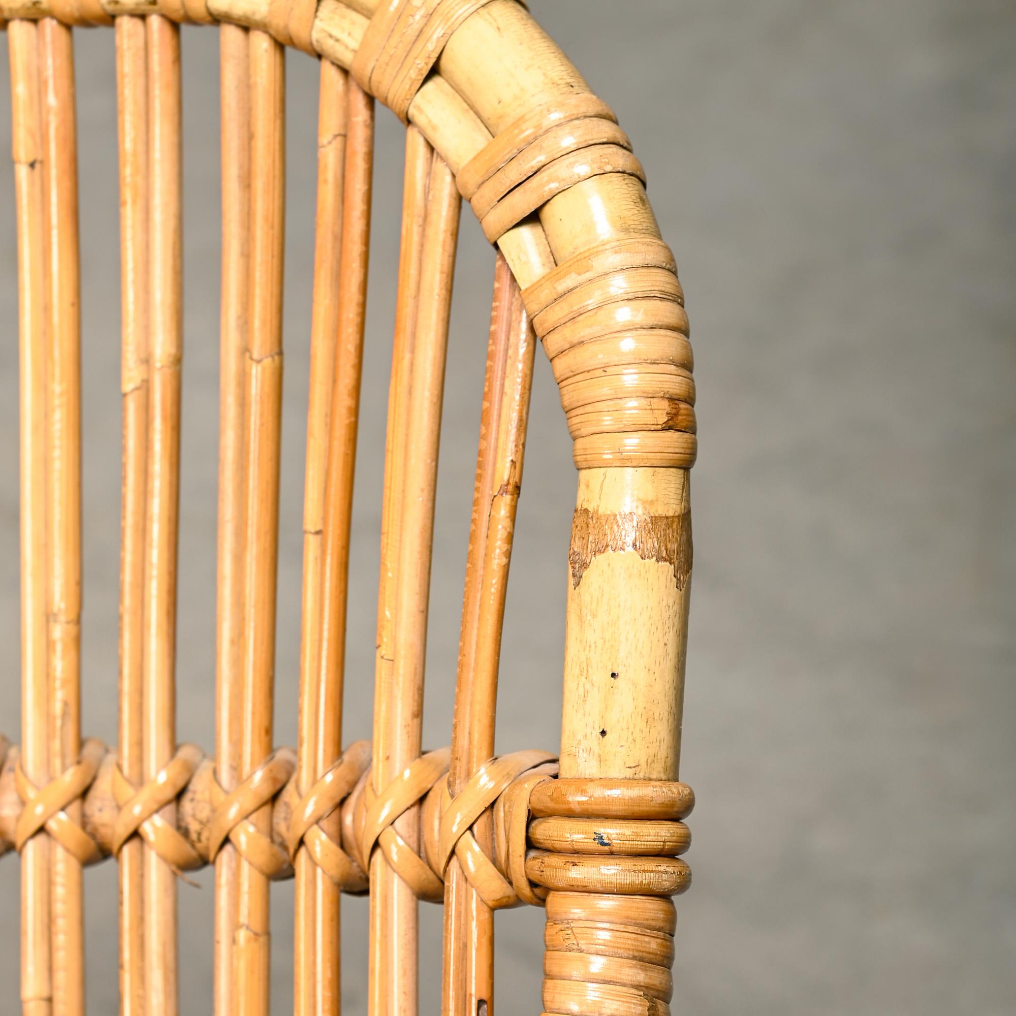 Silla de bambú y caña Flemming Lassen, E.V.A. Nissen & Co., década de 1940 en venta 6