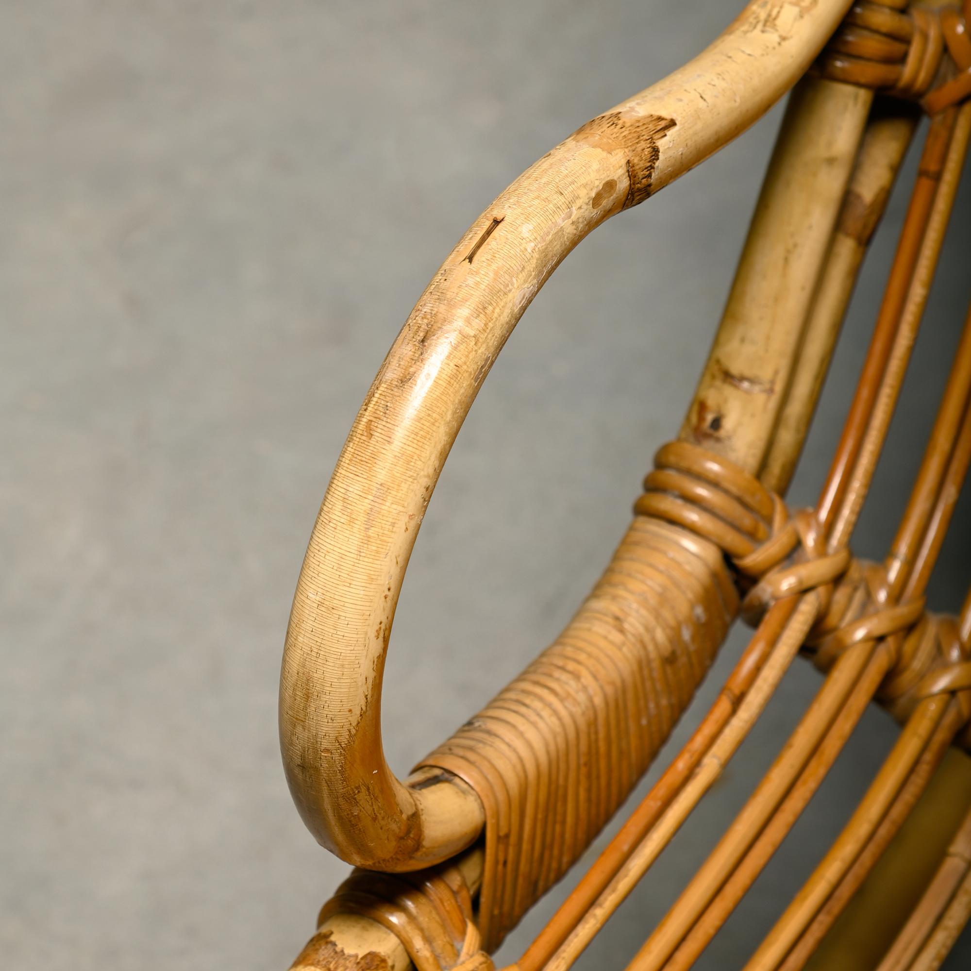 Silla de bambú y caña Flemming Lassen, E.V.A. Nissen & Co., década de 1940 en venta 8