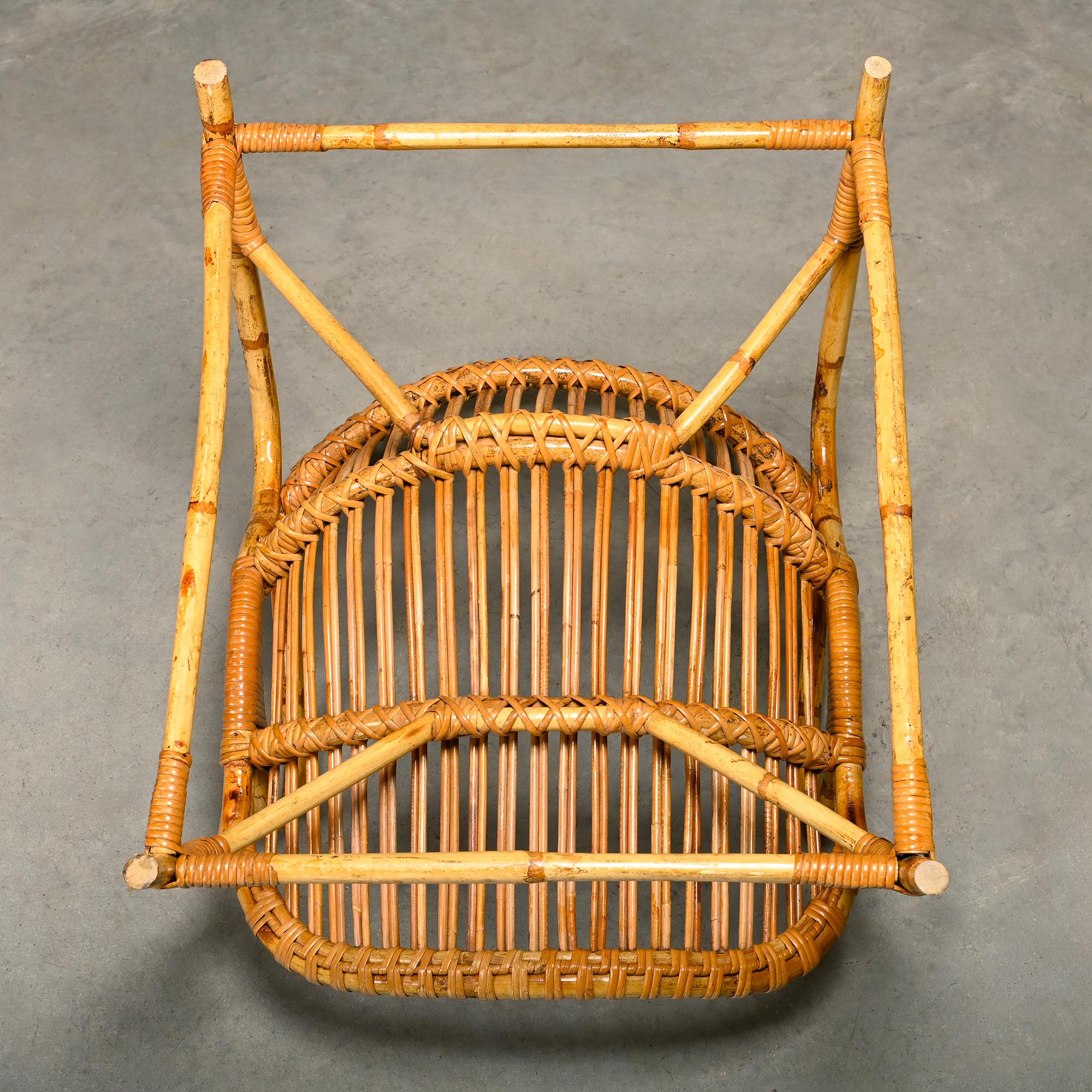 Silla de bambú y caña Flemming Lassen, E.V.A. Nissen & Co., década de 1940 en venta 12