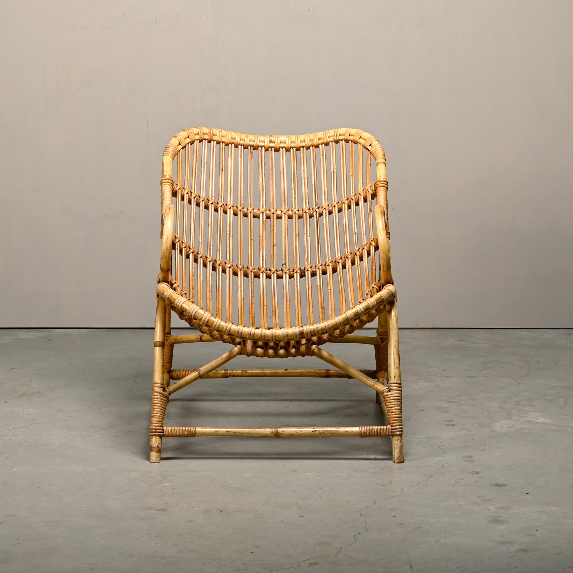 Silla de bambú y caña Flemming Lassen, E.V.A. Nissen & Co., década de 1940 en venta 1