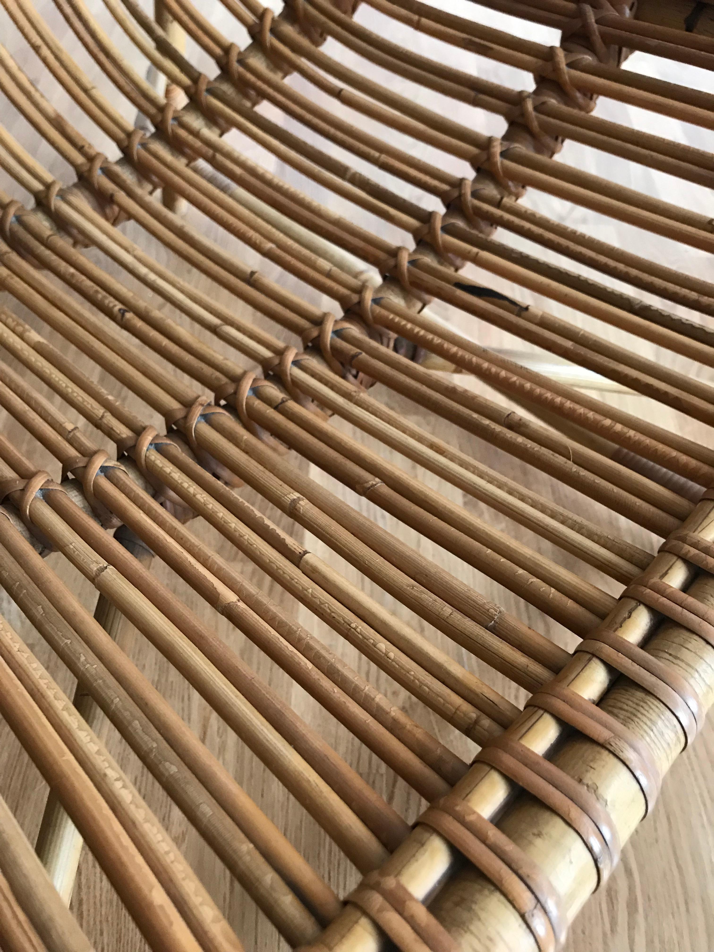 Mid-20th Century Flemming Lassen, Early Lounge Chair, Bamboo, Cane, E. V. A. Nissen & Co., 1940s