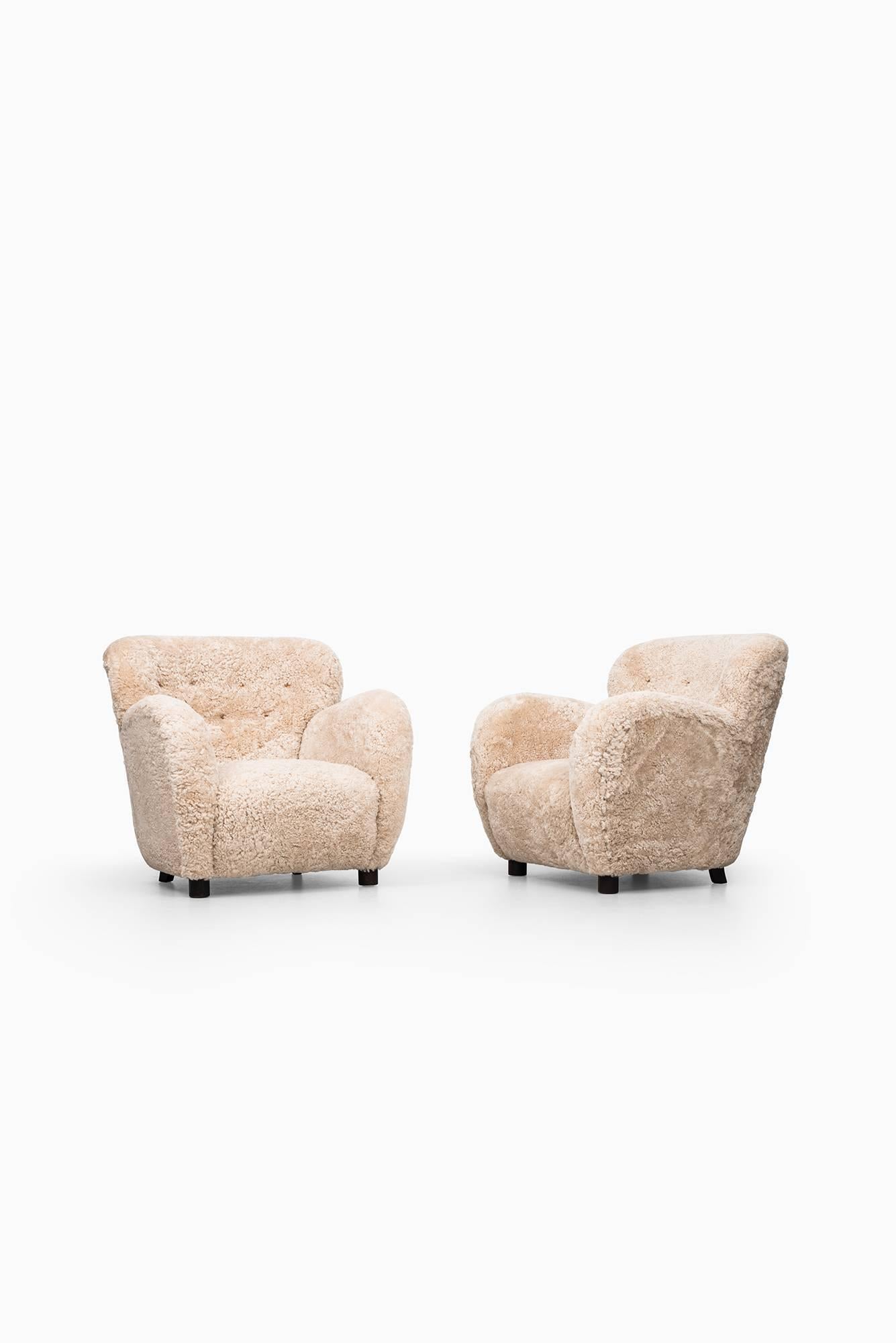 Scandinavian Modern Flemming Lassen Easy Chairs by Cabinetmaker A.J Iversen in Denmark
