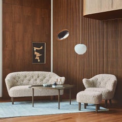 Flemming Lassen Ingeborg Sgabello in pelle di pecora Moonlight Rovere tinto scuro per Audo