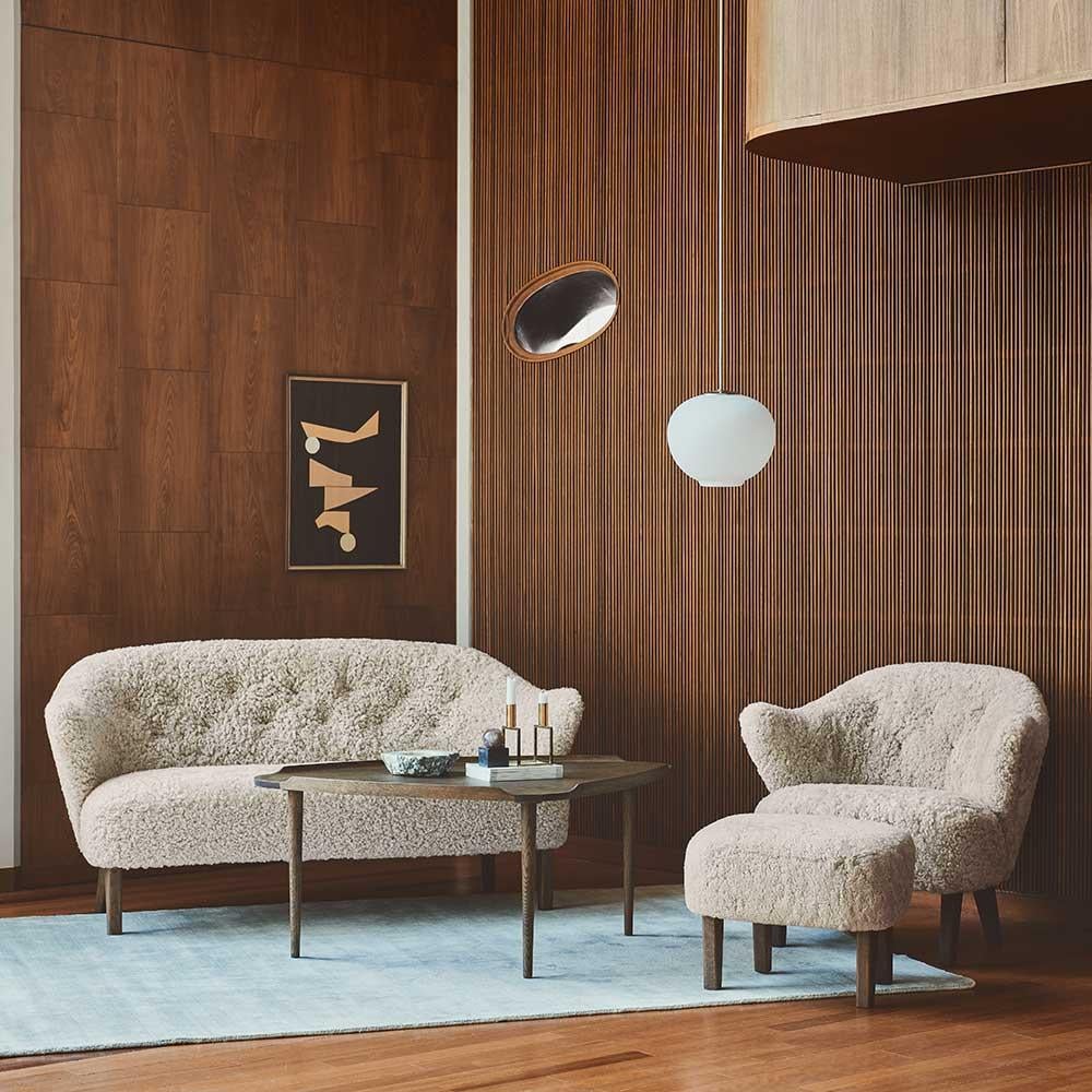 Moderne Tabouret en cuir de mouton Sahara teinté foncé Flemming Lassen Ingeborg pour Audo en vente