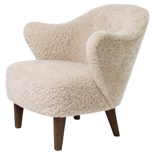 Sedia da salotto Flemming Lassen Ingeborg in pelle di pecora Moonlight Dark Oak per Audo