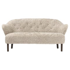 Flemming Lassen Ingeborg Sofa Sheepskin Moonlight Dark Stained Oak for Audo