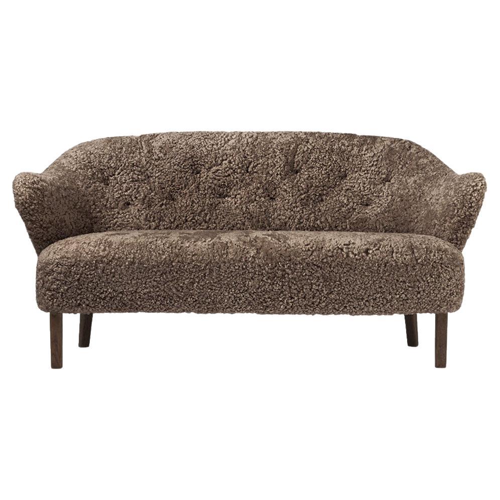 Flemming Lassen Ingeborg Sofa Sheepskin Sahara Dark Stained Oak for Audo