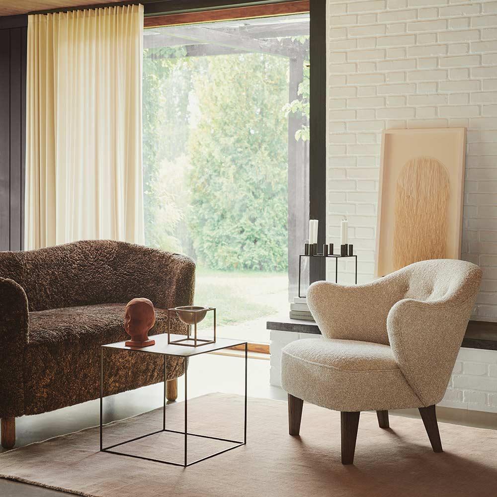 Flemming Lassen Mingle Sofa Moonlight Schafsfell Dunkel gebeizte Eiche für Audo, Flemming (Gebeizt) im Angebot