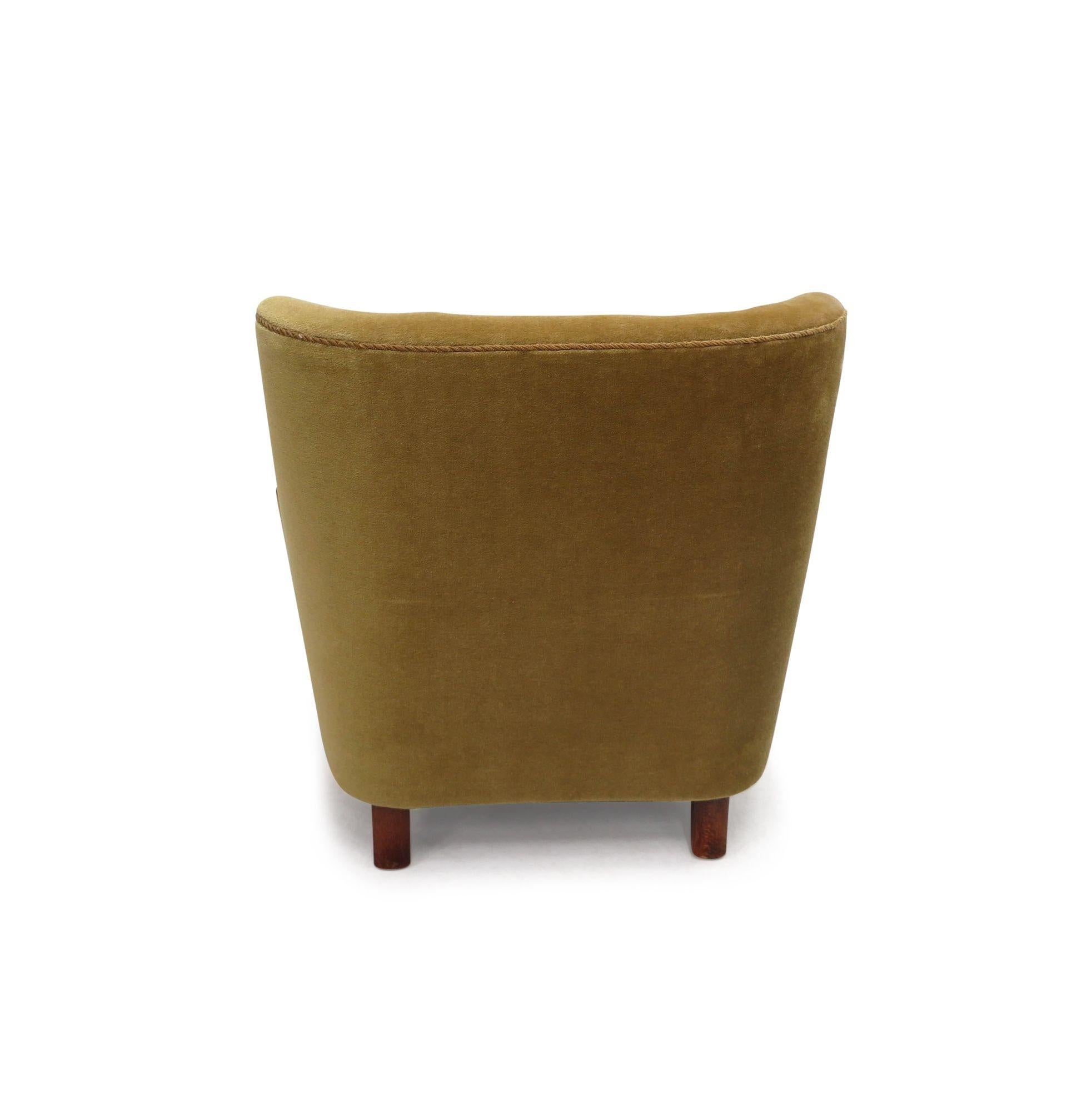 20th Century Flemming Lassen Mohair Easy Chair For Sale