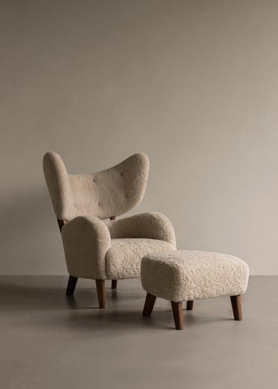 Flemming Lassen My Own Chair Ottomane aus Schafsleder und Mondlicht aus Nussbaumholz für Audo (Moderne) im Angebot