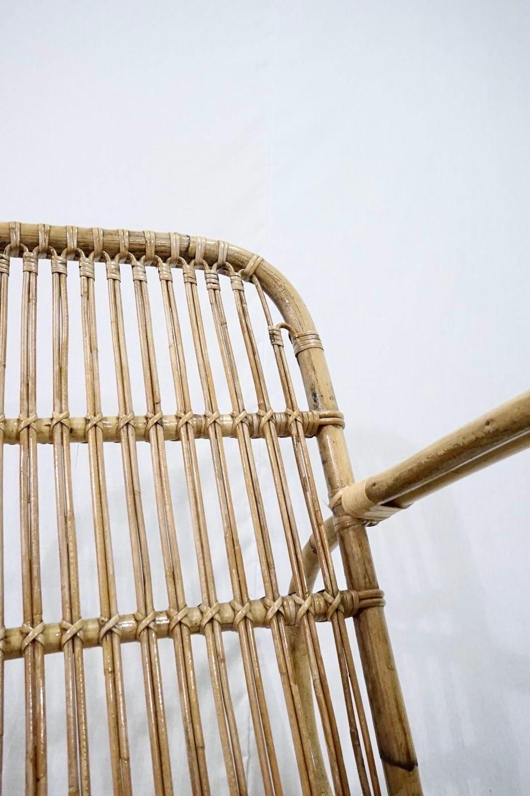 Scandinavian Modern Flemming Lassen Rattan Easychair Manufactured by E.V.A Nissen 1940
