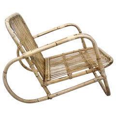 Fauteuil en rotin Flemming Lassen fabriqué par E.V.A Nissen 1940