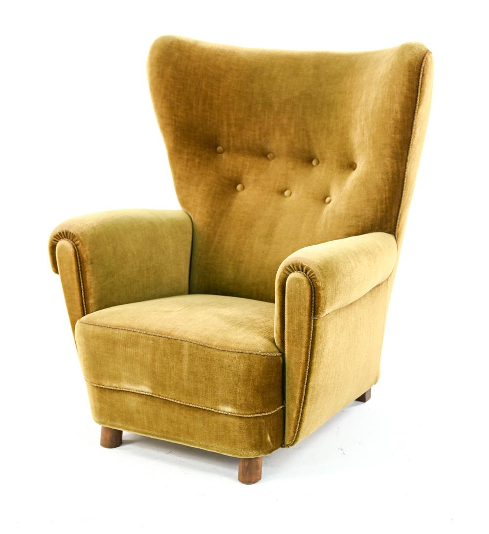 Danish Flemming Lassen Style Highback Lounge Chair