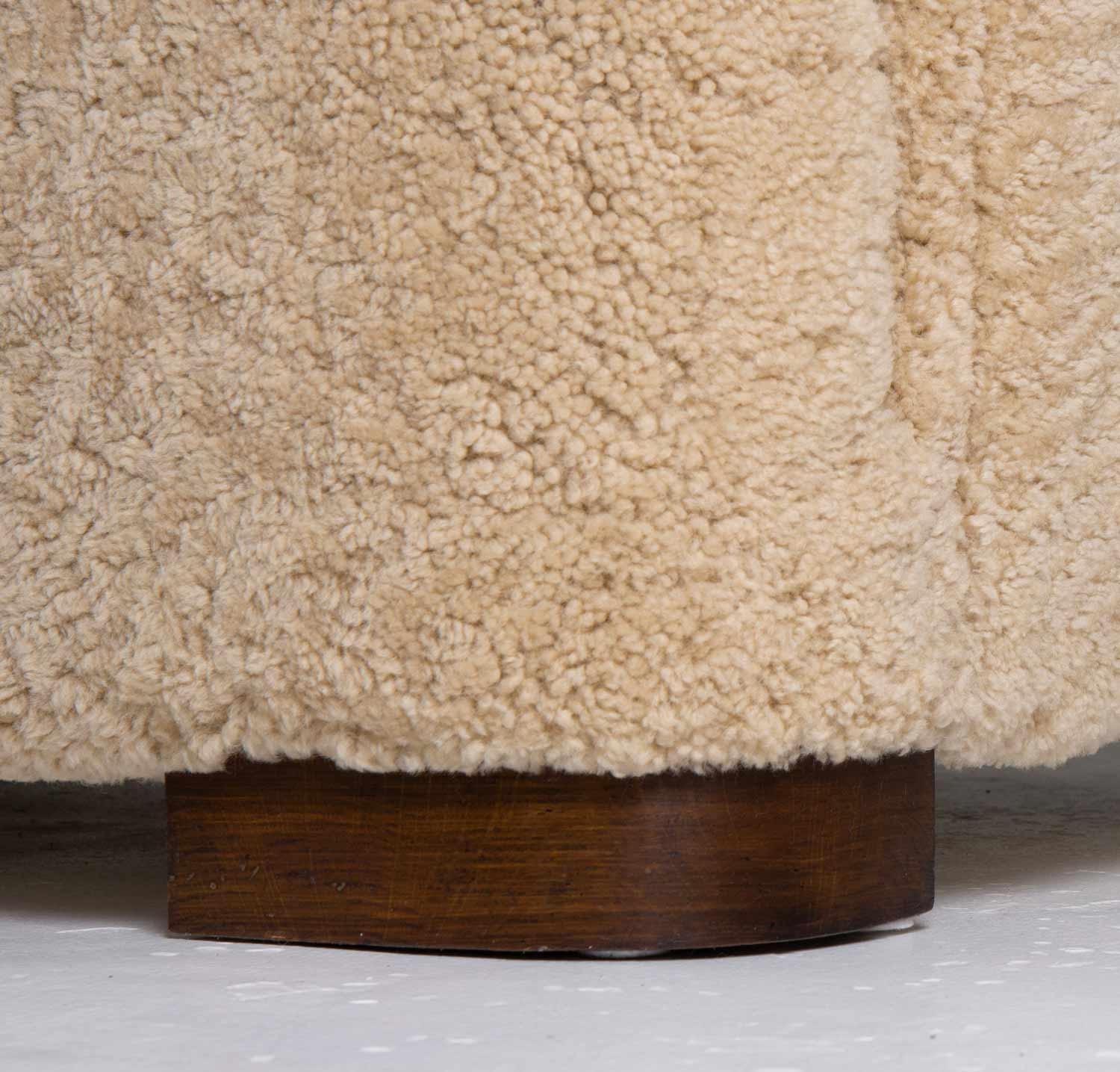 Flemming Lassen Style Sheepskin Sofa 1930s, Denmark 5