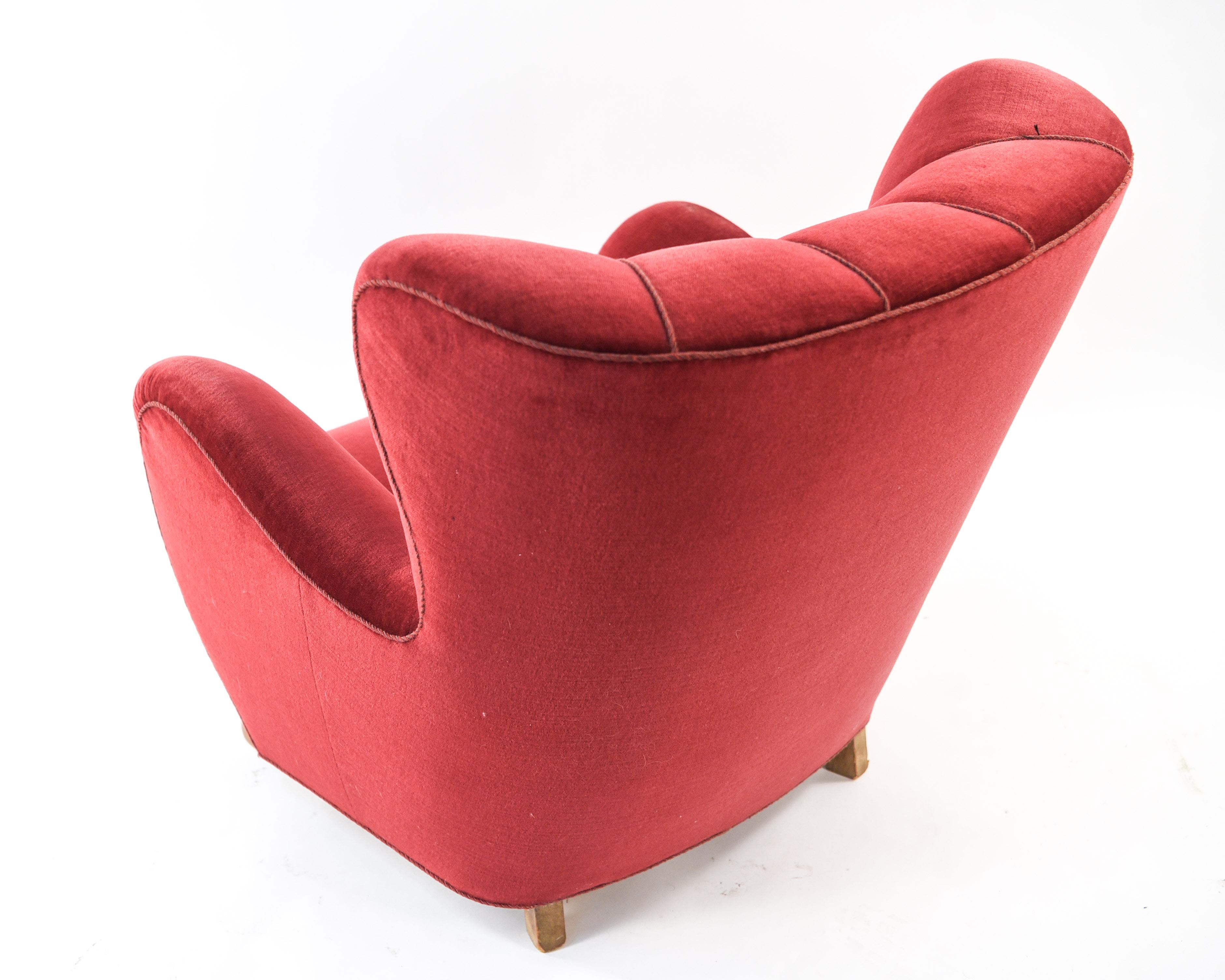 Flemming Lassen Style Wingback Lounge Chair 4