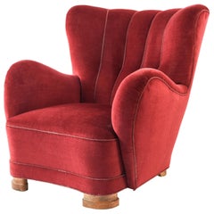 Flemming Lassen Style Wingback Lounge Chair