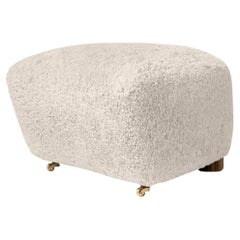 Flemming Lassen The Tired Man Ottoman Sheepskin Moonlight for Audo