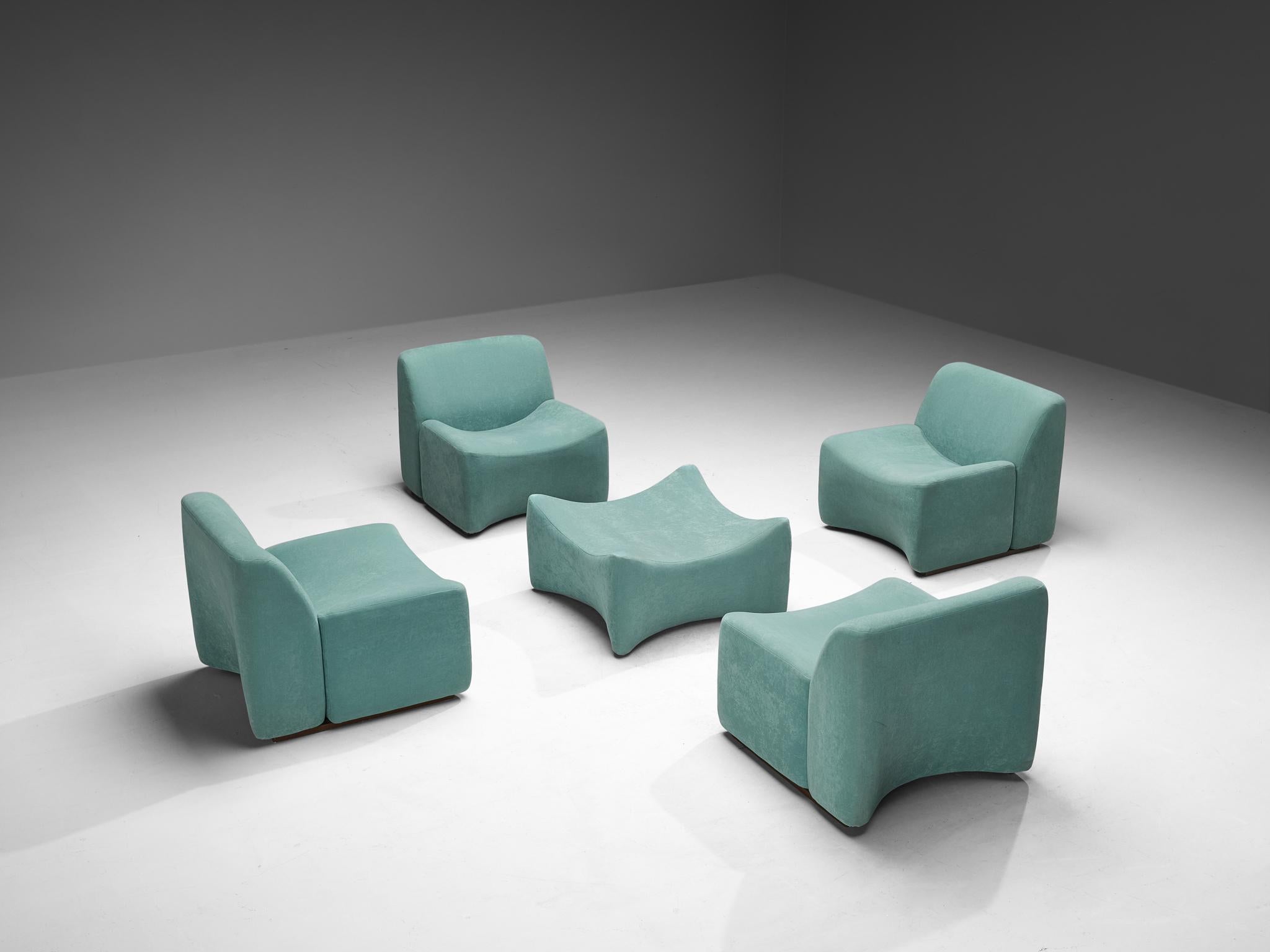 Fler 'Idler' Modular Living Room Set in Mint Green Upholstery  For Sale 3
