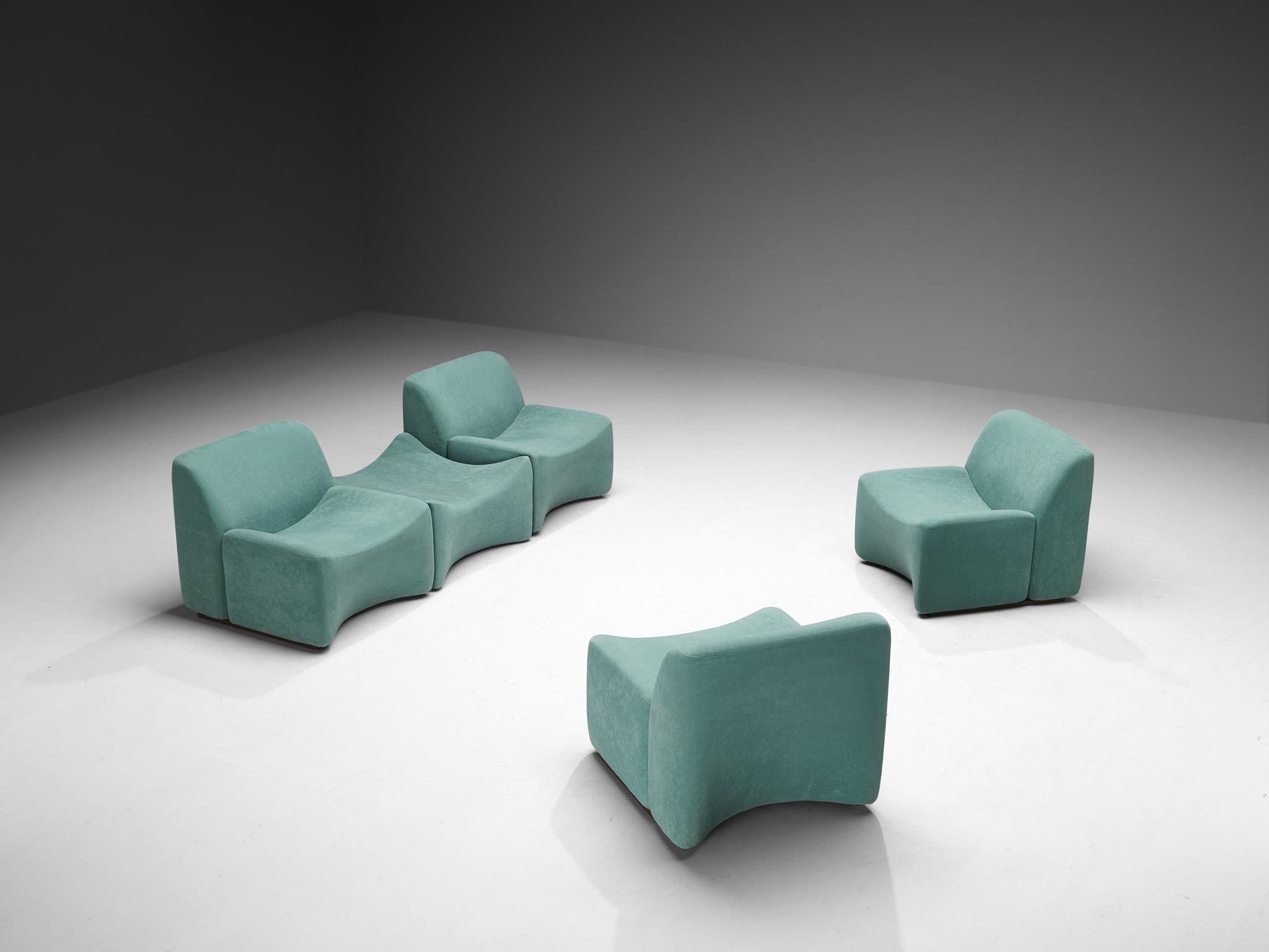 Fler 'Idler' Modular Living Room Set in Mint Green Upholstery  For Sale 2