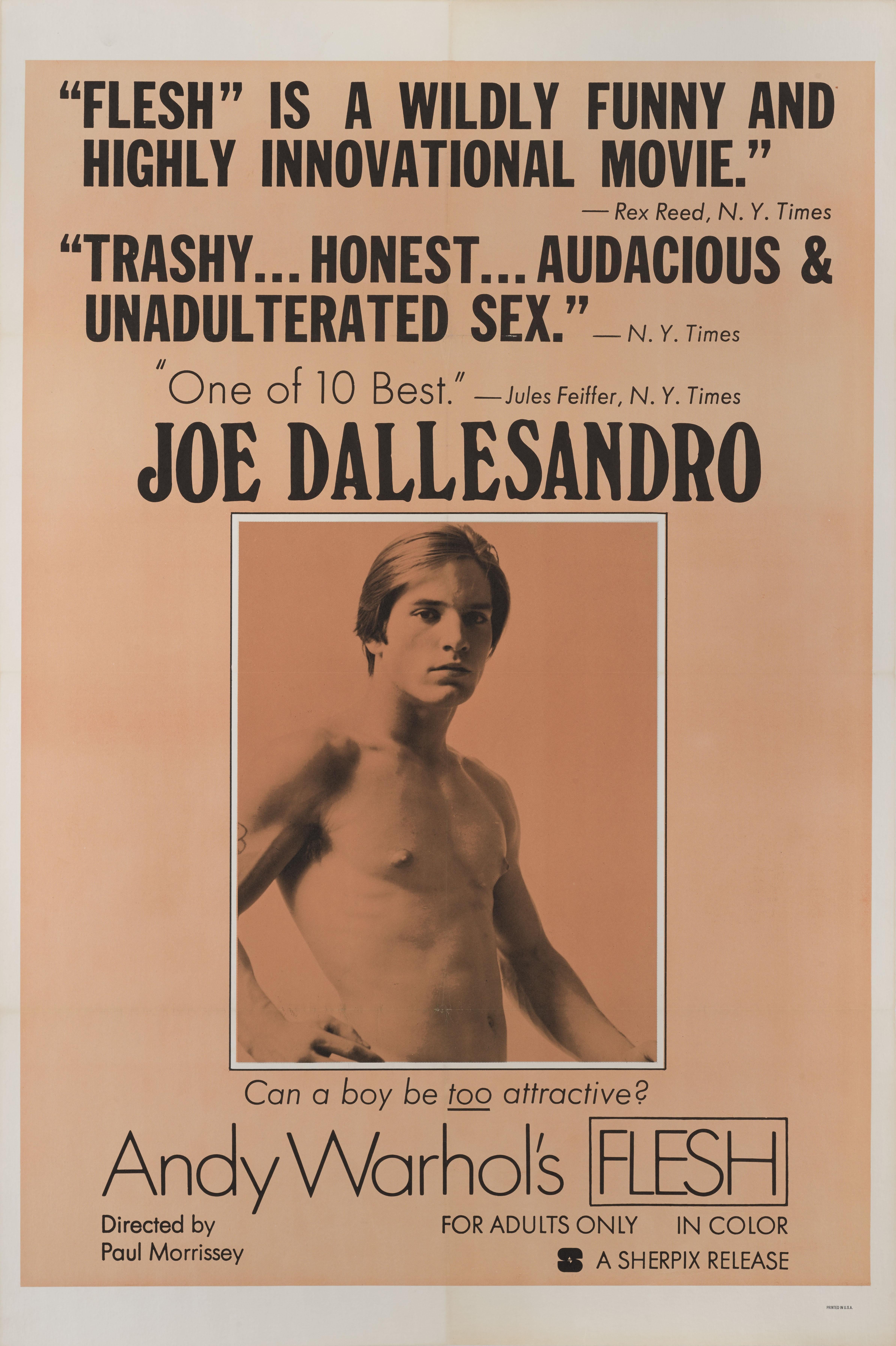 Original US film poster for the 1968 drama staring Joe Dallesandro and Geraldine Smith, and directed by Paul Morrissey. This film was produced by Andy Warhol. The photograph used for this poster was taken by Francesco Scavullo (1921-2004)
This