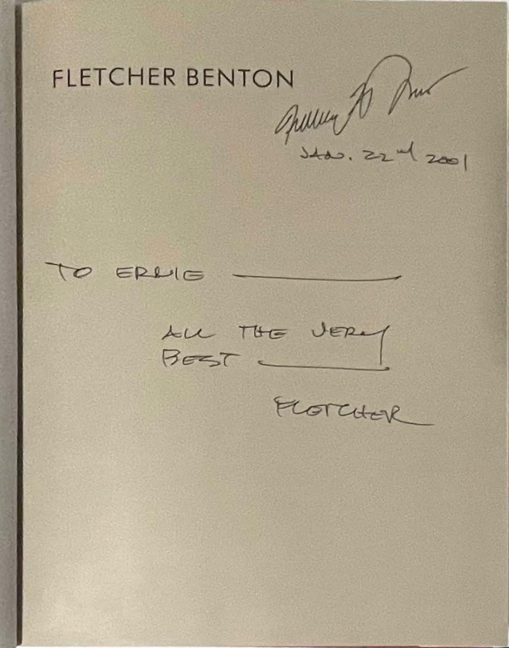 Large hardback monograph (inscribed and hand signed twice by Fletcher Benton) For Sale 1