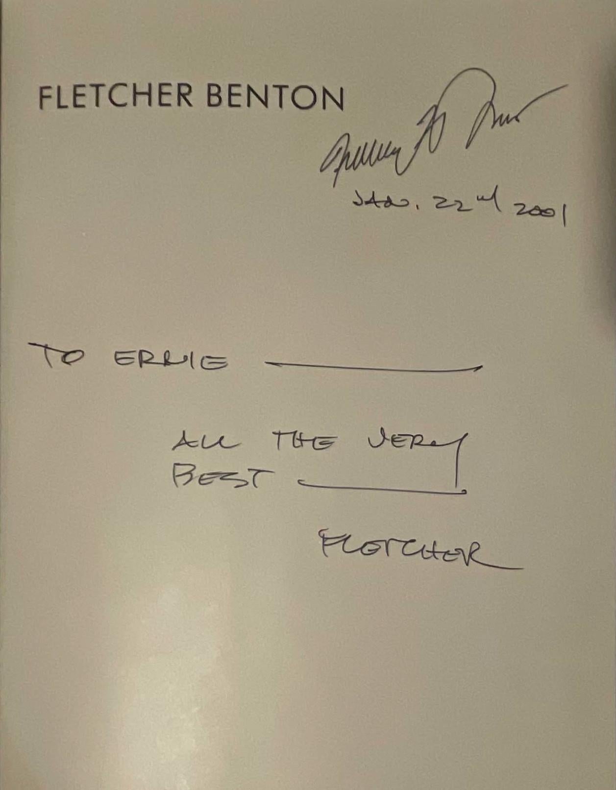 Large hardback monograph (inscribed and hand signed twice by Fletcher Benton) For Sale 2